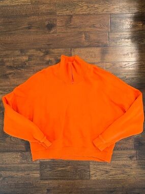 Outdoor Voices Orange Half-Zip Pullover Sweatshirt